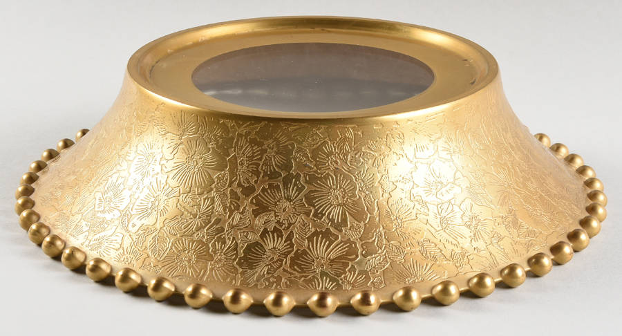Candlewick Gold Encrusted Punch Bowl Stand by Imperial Glass-Ohio-1