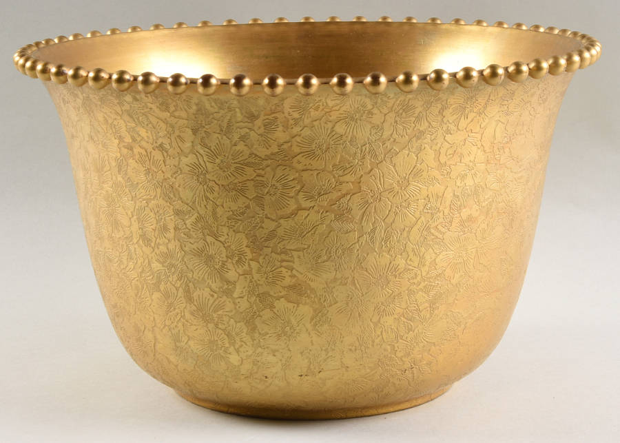 Candlewick Gold Encrusted Punch Bowl by Imperial Glass-Ohio-1