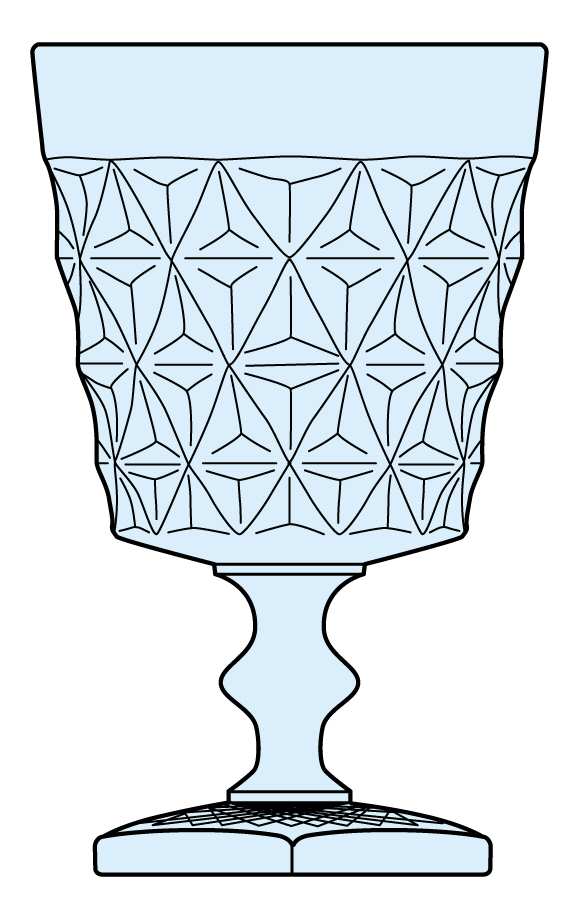 Mt. Vernon Blue Water Goblet by Imperial Glass-Ohio-1