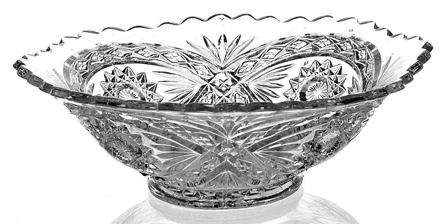 Hobstar Clear 7" Round Bowl by Imperial Glass-Ohio-1