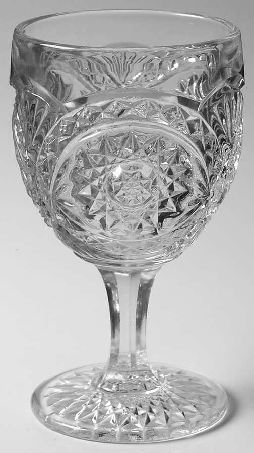 Hobstar Clear Water Goblet by Imperial Glass-Ohio-1