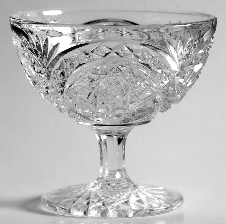 Hobstar Clear Low Sherbet by Imperial Glass-Ohio-1