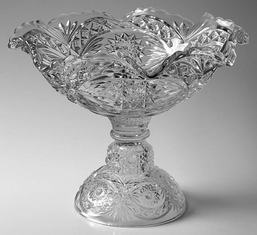 Hobstar Clear Deep Orange Bowl by Imperial Glass-Ohio-1