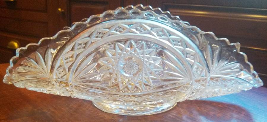 Hobstar Clear Banana Stand by Imperial Glass-Ohio-1
