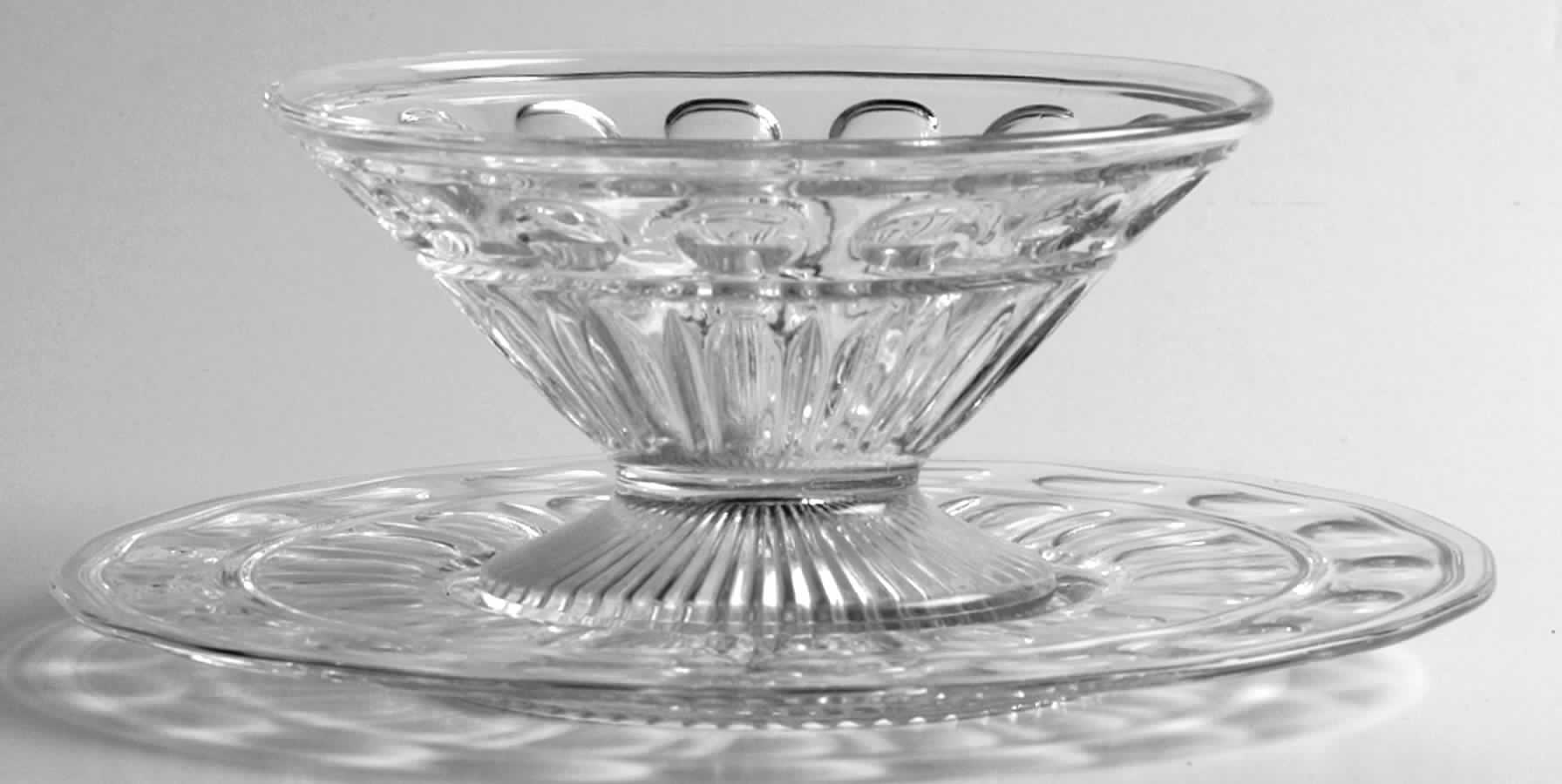 Old English Clear Mayonnaise Bowl and Underplate by Imperial Glass-Ohio-1