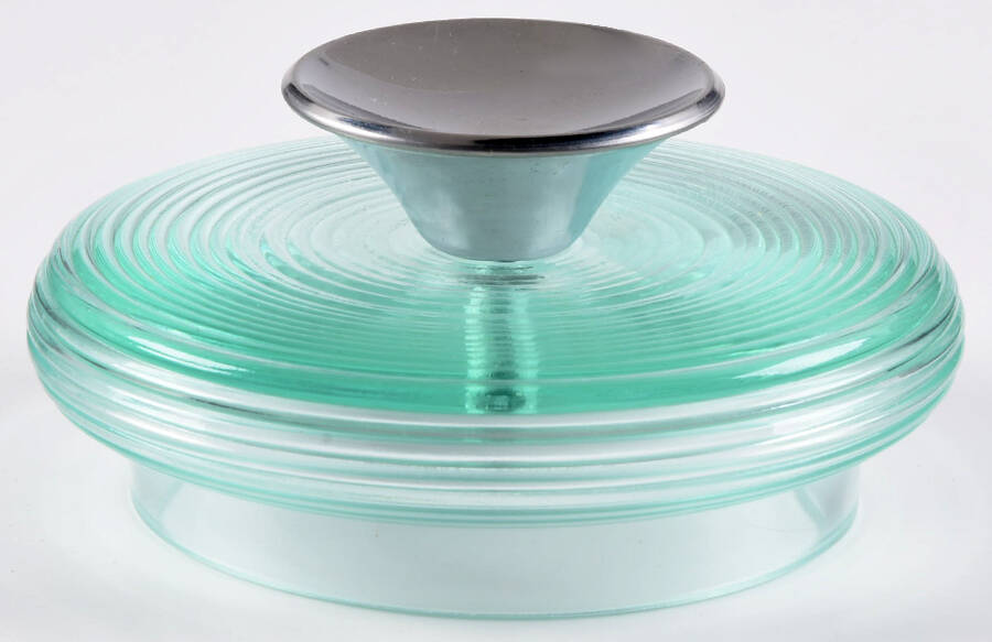 Spun Turquoise Lid for 8" Storage Jar by Imperial Glass-Ohio-1