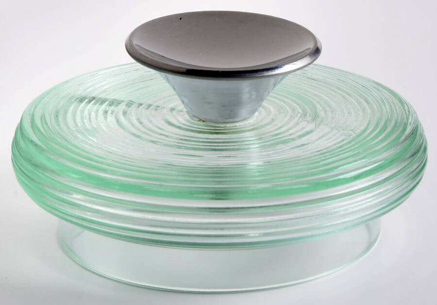 Spun Turquoise Lid for 6" Storage Jar by Imperial Glass-Ohio-1