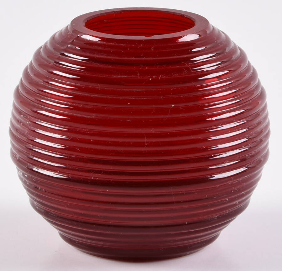 Spun Ruby 2" Rose Bowl by Imperial Glass-Ohio-1