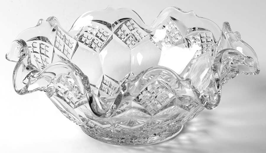 Three In One Clear 10" Ruffled Bowl by Imperial Glass-Ohio-1