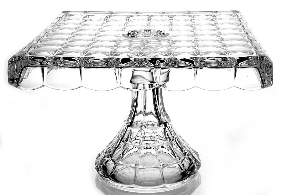 Constellation Clear Square Cake Stand by Indiana Glass-1