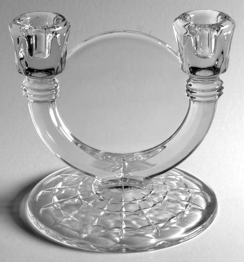 Constellation Clear Double Light Candlestick by Indiana Glass-1