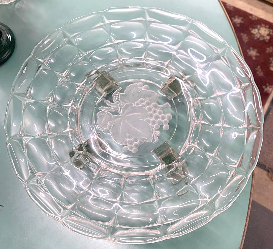 Constellation Grape Frosted 11" 4-Toed Plate by Indiana Glass-1