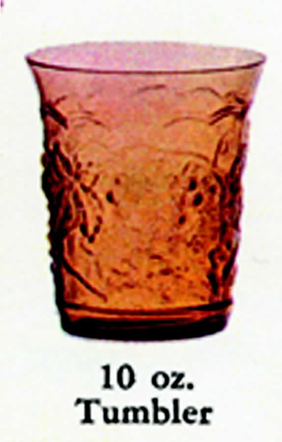 Concord Amber 10 Oz Flat Tumbler by Imperial Glass-Ohio-1