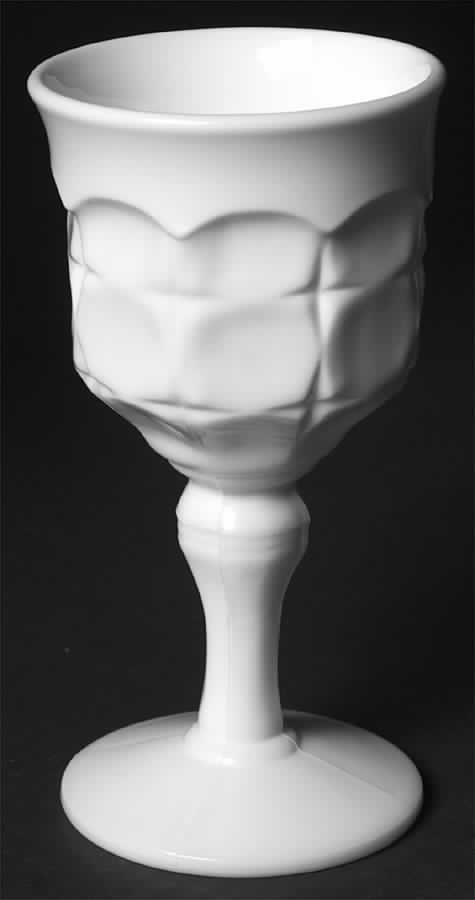 Constellation Milk Glass Water Goblet by Indiana Glass-1