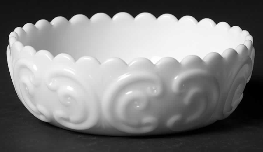 Scroll Milkglass 5" Nappy by Imperial Glass-Ohio-1