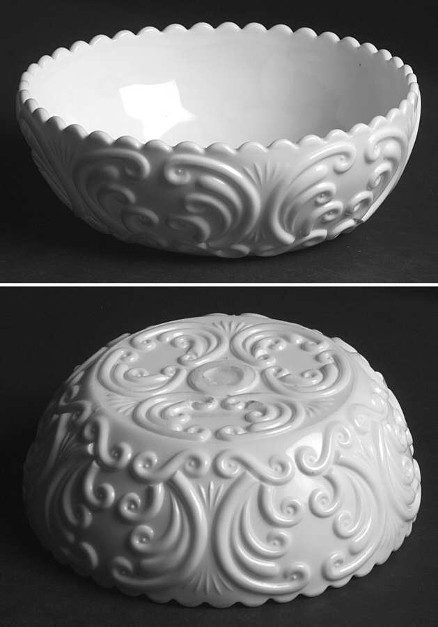 Scroll Milkglass Round Bowl by Imperial Glass-Ohio-1