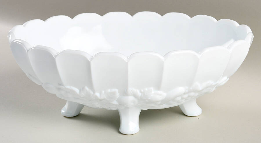 Garland Milkglass (Fruit) Large Fruit Bowl by Indiana Glass-1