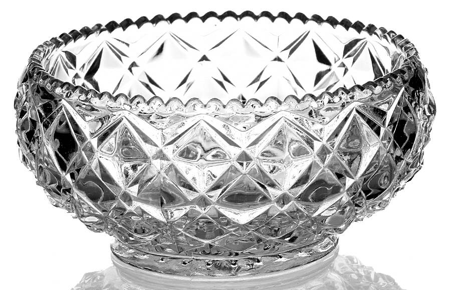 Diamond Block Clear 5" Round Bowl by Imperial Glass-Ohio-1