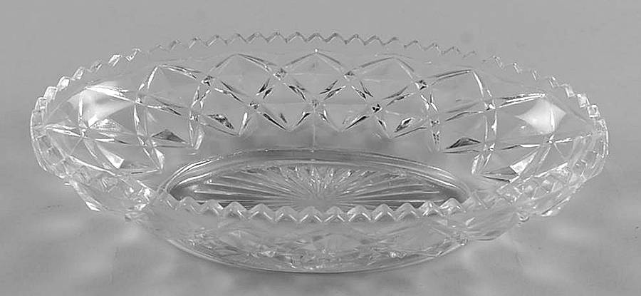 Diamond Block Clear Pickle Dish by Imperial Glass-Ohio-1