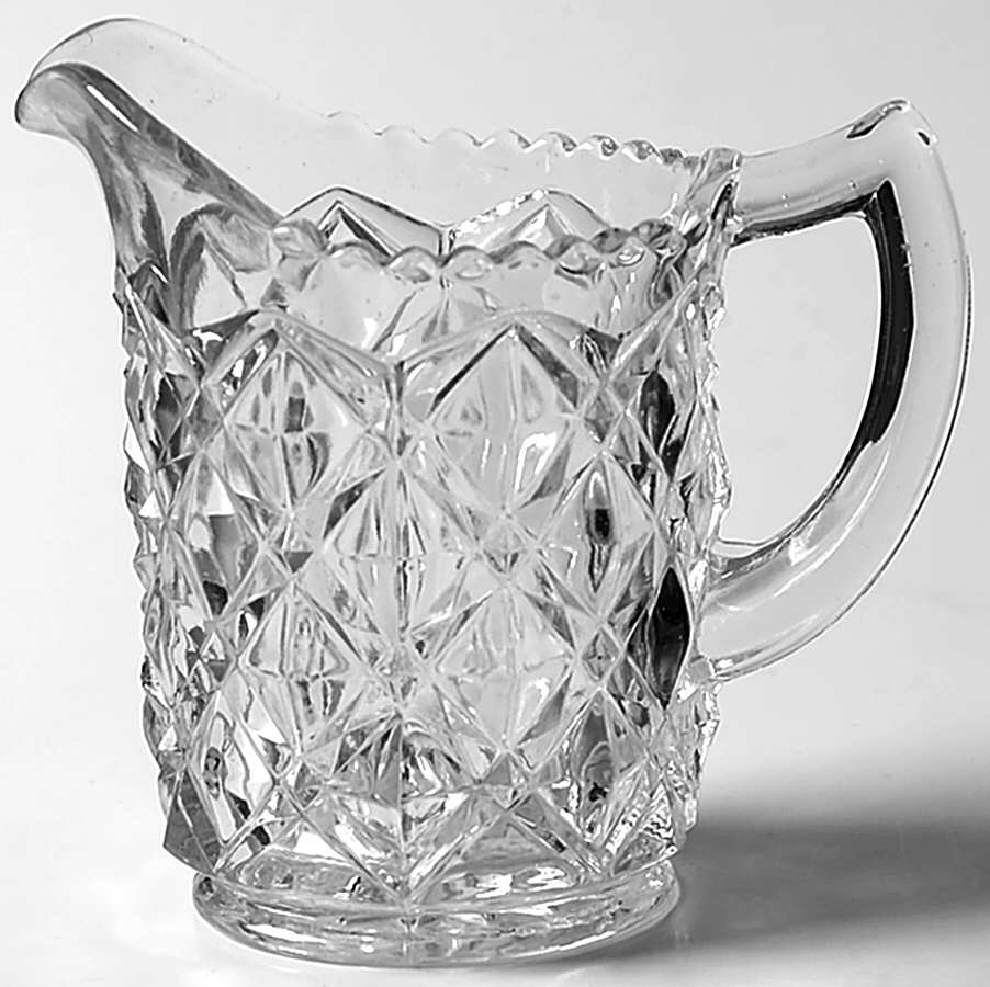 Diamond Block Clear Creamer by Imperial Glass-Ohio-1