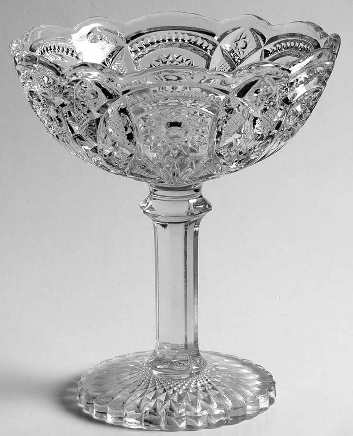 Fashion Clear Round Compote (Height X Width) by Imperial Glass-Ohio-1