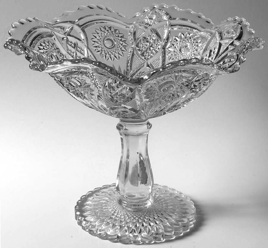 Fashion Clear Round Compote (Height X Width) by Imperial Glass-Ohio-1