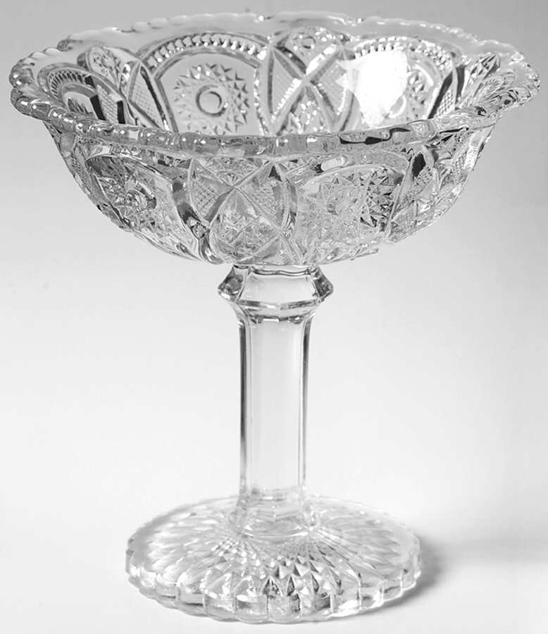 Fashion Clear Round Compote (Height X Width) by Imperial Glass-Ohio-1