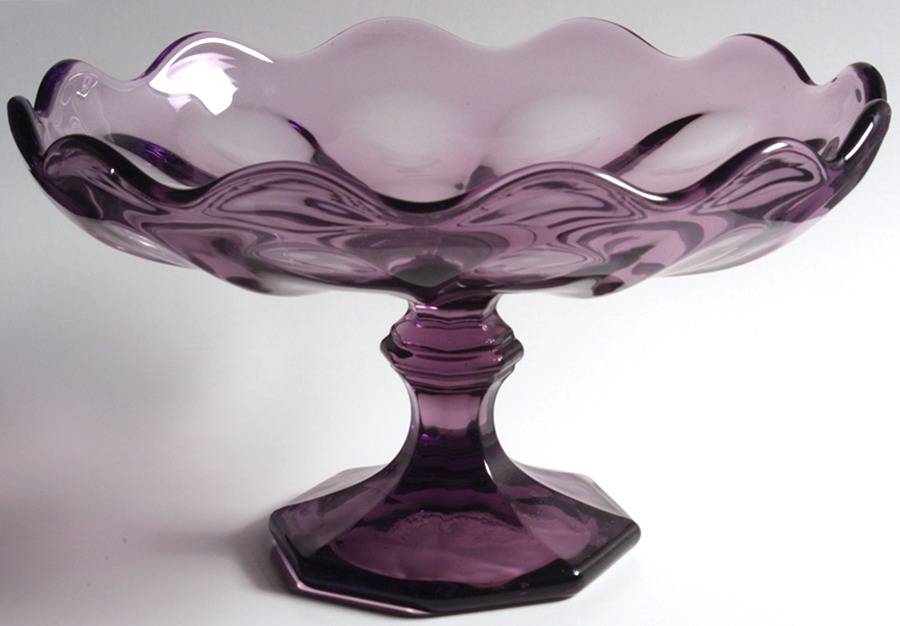 Old Williamsburg Amethyst Round Compote (Height X Width) by Imperial Glass-Ohio-1