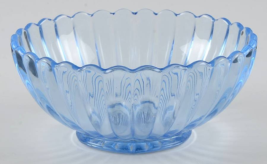 Pillar Flute Blue 5" Round Bowl by Imperial Glass-Ohio-1