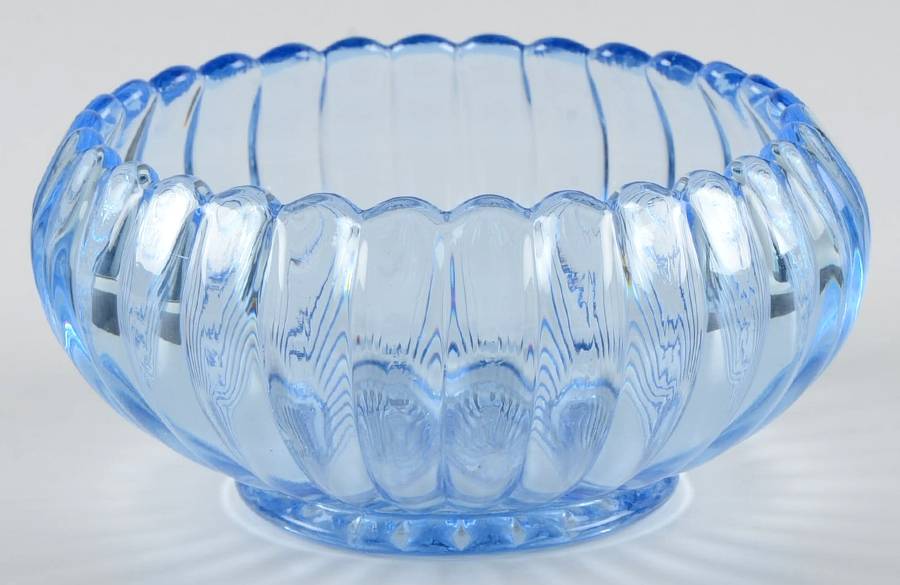 Pillar Flute Blue 5" Rose Bowl by Imperial Glass-Ohio-1
