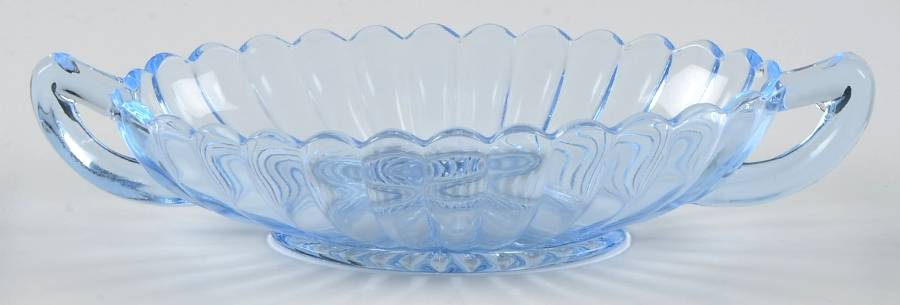 Pillar Flute Blue Pickle Dish by Imperial Glass-Ohio-1