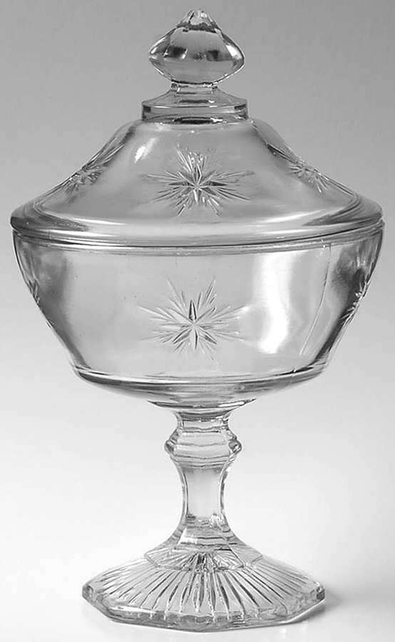 Bethlehem Star Round Compote & Lid (Height X Width) by Indiana Glass-1