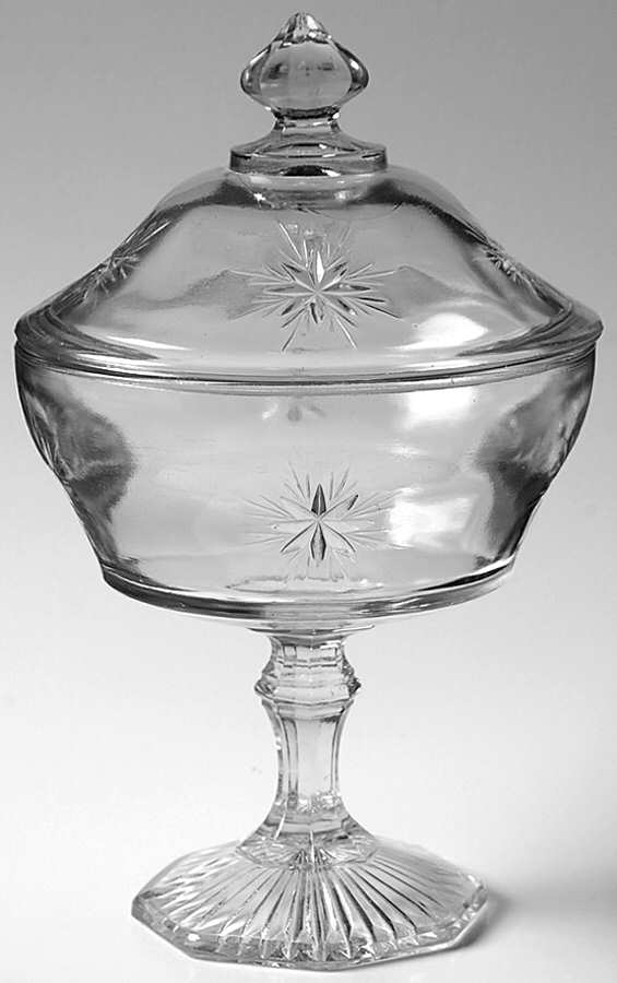 Bethlehem Star Round Compote & Lid (Height X Width) by Indiana Glass-1