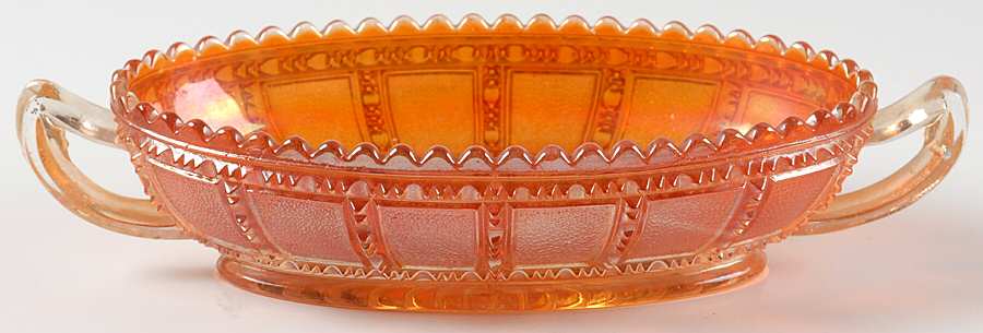 Beaded Block Marigold Pickle Dish by Imperial Glass-Ohio-1