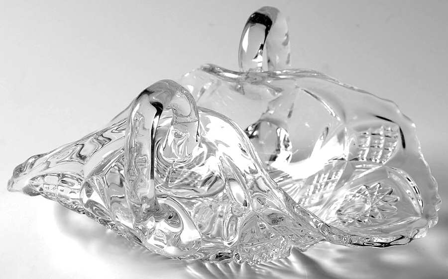 Hobstar and Arches Clear Spoon Tray by Imperial Glass-Ohio-1