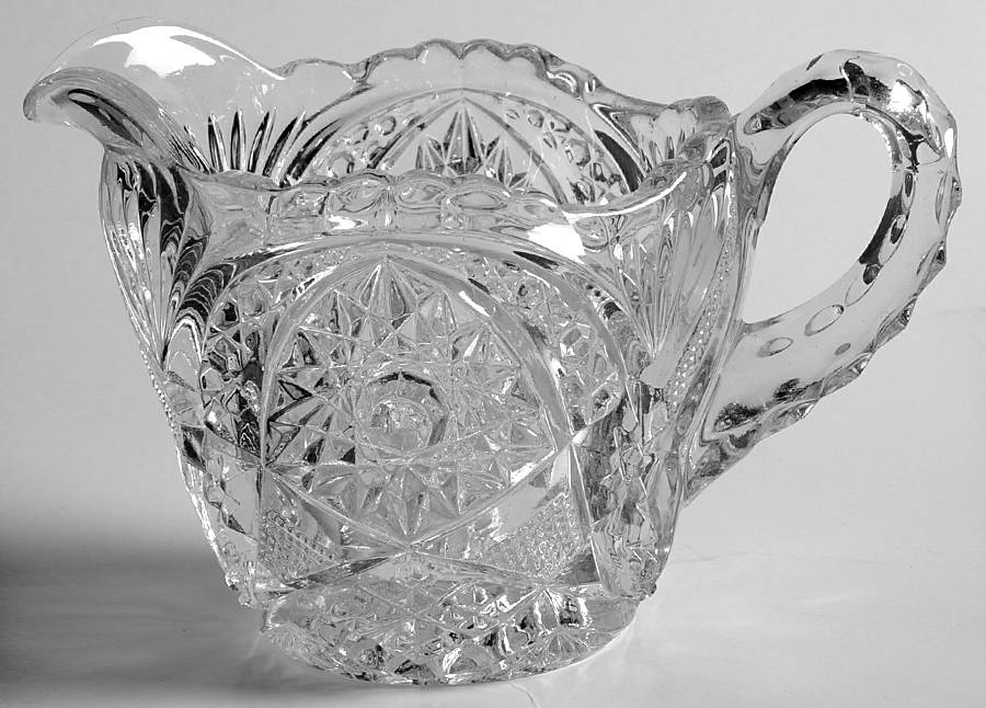 Hobstar and Arches Clear Creamer by Imperial Glass-Ohio-1