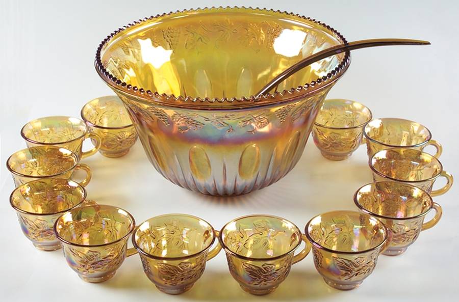 Princess Amber Carnival (Punch Set) (14 Piece) Punch Set (PUN, 12 PCU, CLADP) by Indiana Glass-1