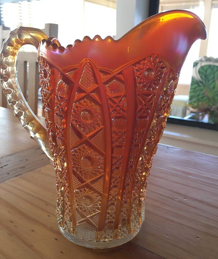 Daisy and Button Marigold 32 Oz Pitcher by Imperial Glass-Ohio-1