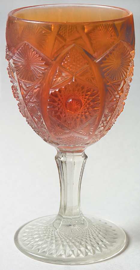 Daisy and Button Marigold Water Goblet by Imperial Glass-Ohio-1