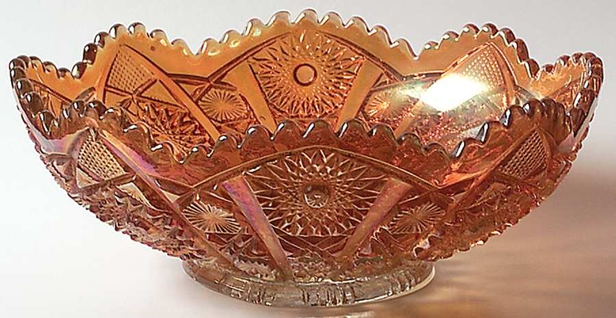 Daisy and Button Marigold 8" Large Fruit Bowl by Imperial Glass-Ohio-1
