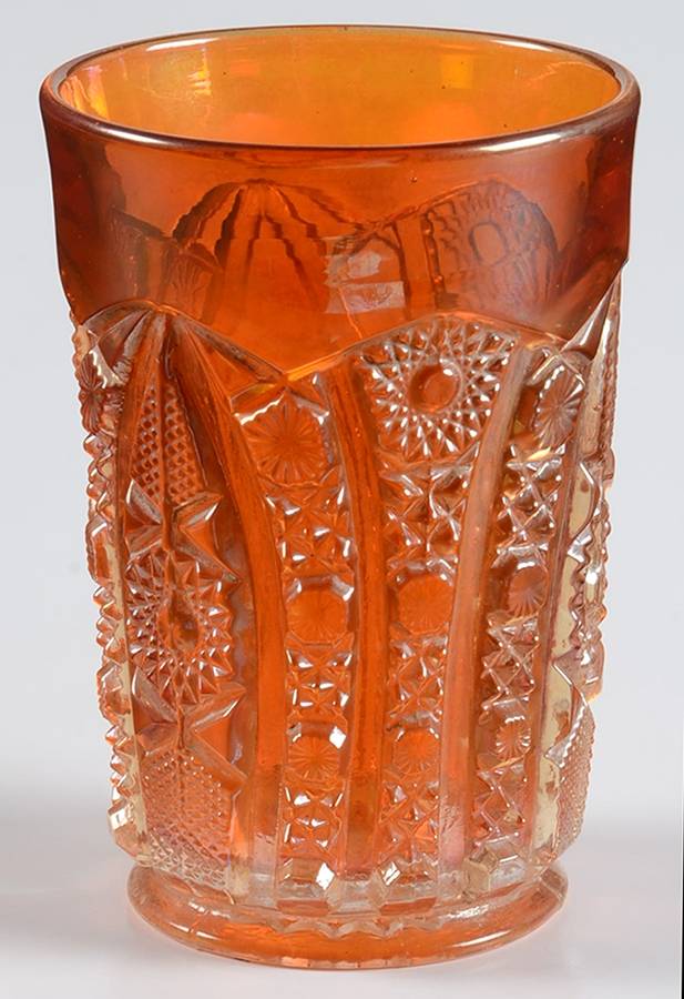 Daisy and Button Marigold 8 Oz Flat Tumbler by Imperial Glass-Ohio-1