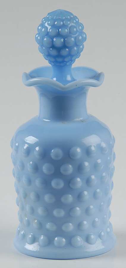 Early American Hobnail Ritz Blue Cologne Bottle & Stopper by Imperial Glass-Ohio-1