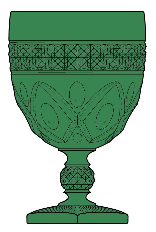 Cape Cod Dark Evergreen Water Goblet by Imperial Glass-Ohio-1