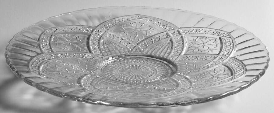 Flower Medallion 12" Sandwich Plate by Indiana Glass-1
