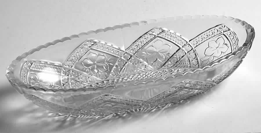 Flower Medallion 10" Oval Celery by Indiana Glass-1