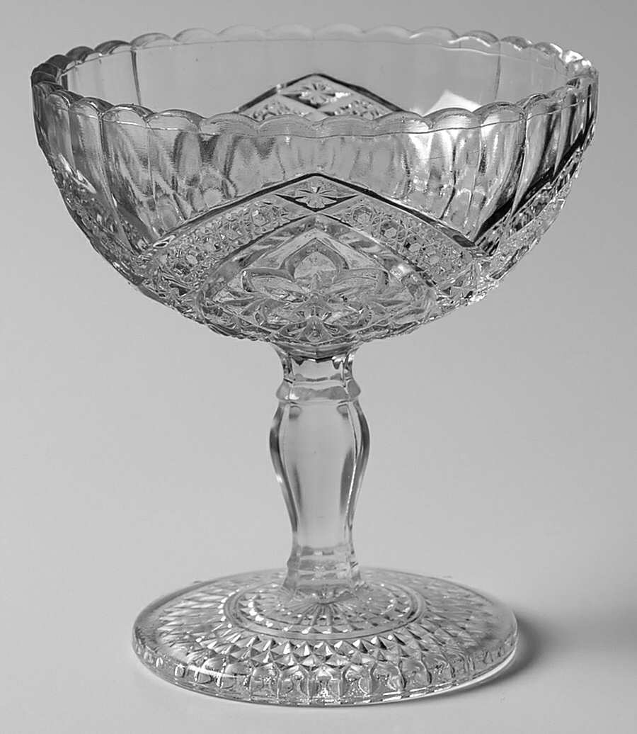 Flower Medallion Footed Open Jam/Jelly by Indiana Glass-1