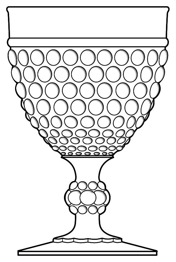 Early American Hobnail Clear Water Goblet by Imperial Glass-Ohio-1