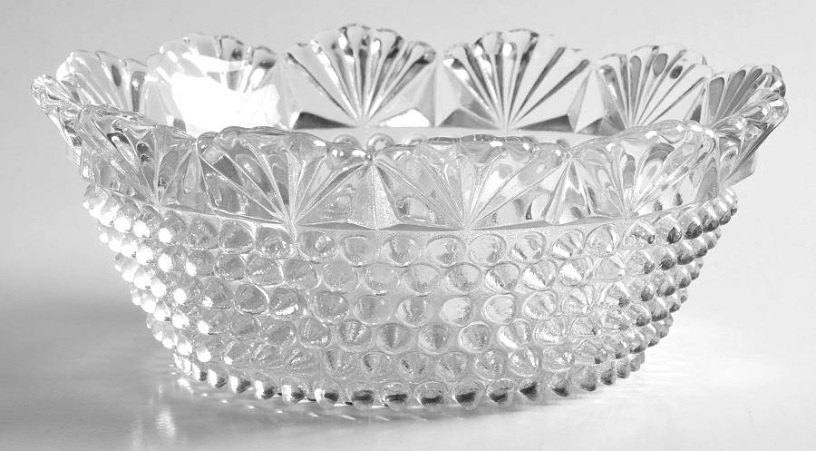 Early American Hobnail Clear 8" Round Bowl by Imperial Glass-Ohio-1