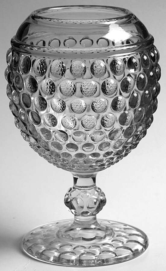Early American Hobnail Clear Ivy Ball Vase by Imperial Glass-Ohio-1