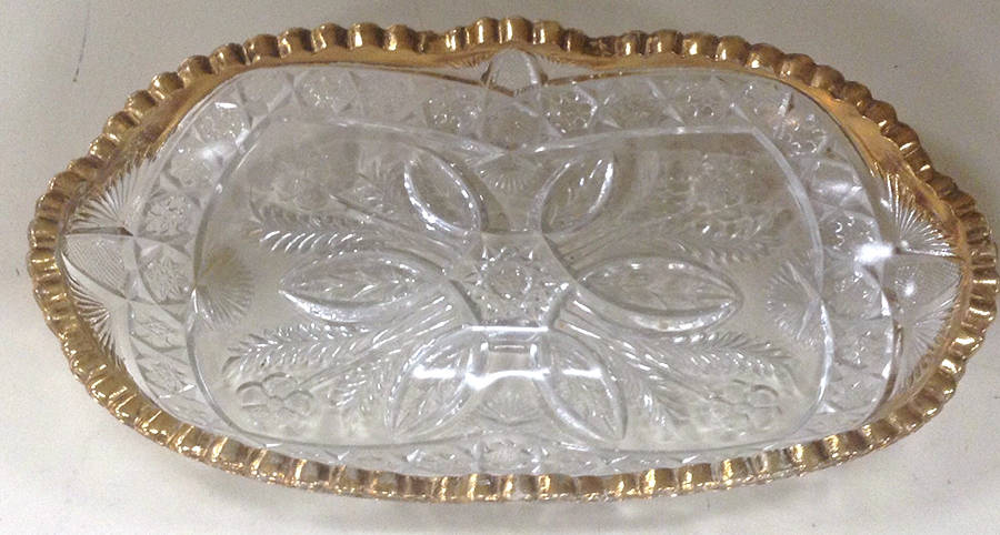 Gaelic Gold 8" Oval Relish by Indiana Glass-1